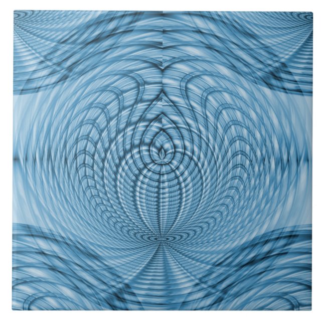 Azulejo Impresionante mosaico de cerámica azul (Frente)