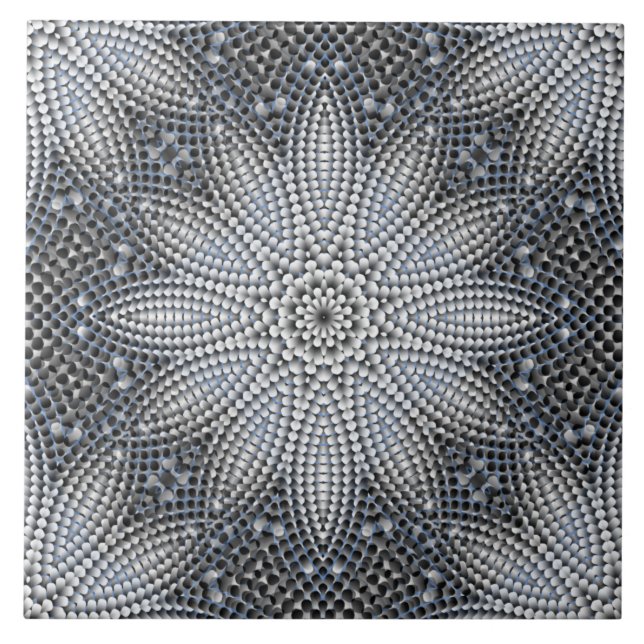 Azulejo Impresionante mosaico de cerámica gris (Frente)