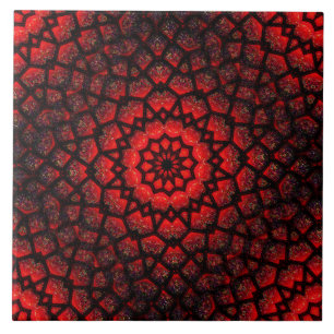 Azulejo Impresionante mosaico de cerámica roja