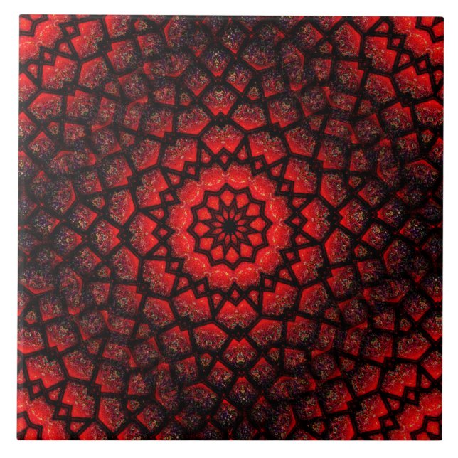 Azulejo Impresionante mosaico de cerámica roja (Frente)