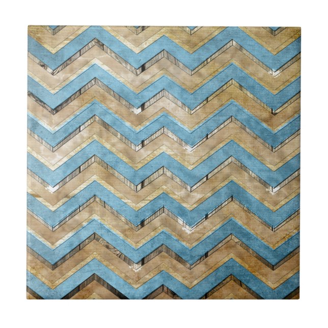 Azulejo Impresionante patrón de zigzag chevron fresco (Frente)