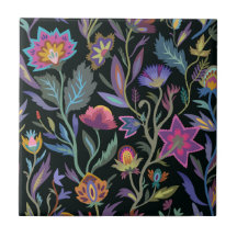 Impresionante patrón oscuro l Floral para el baño 