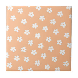 Azulejo Impresionante pintura y retro floral blanco, alegr