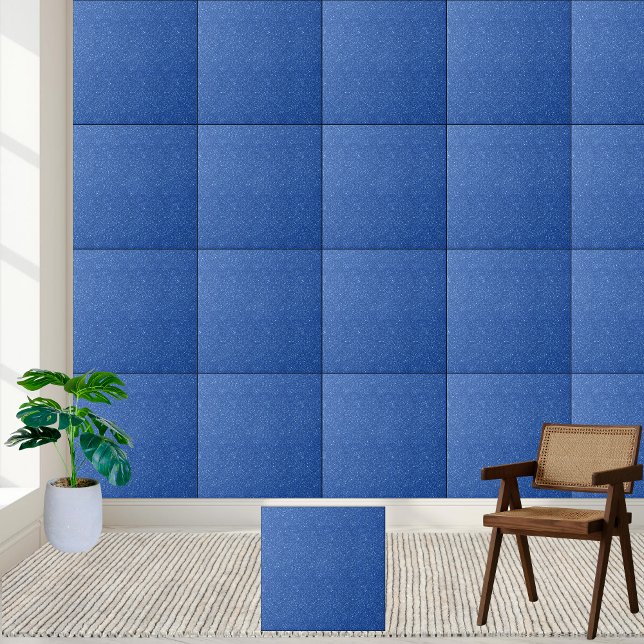 Azulejo Impresionante Purpurina azul de lujo mosaico cerám (Sparkling Luxury Blue Glitter Ceramic Tile)