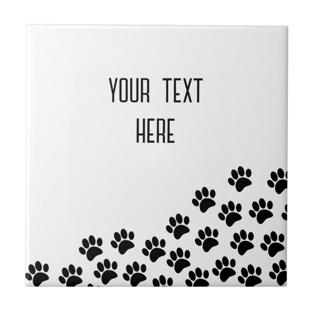 Azulejo Impresiones De Papel De Cachorro Negro Con Cuadrad (Frente)