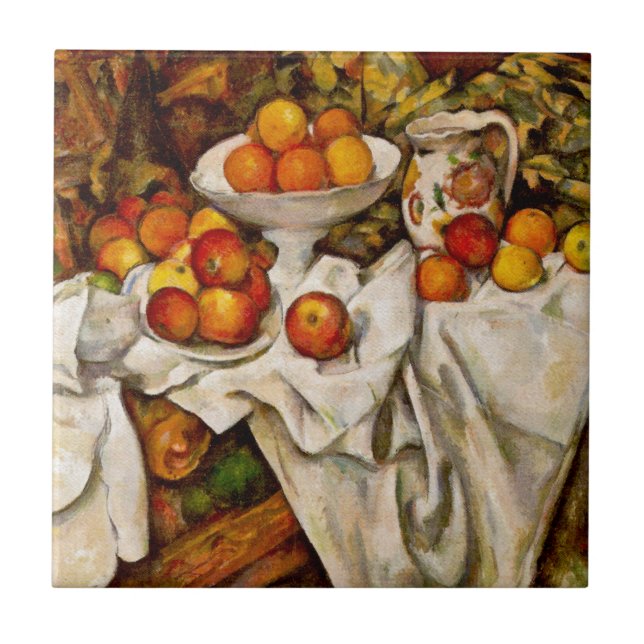 Azulejo Impresionismo de la impresión de manzanas y naranj (Frente)