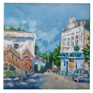 Azulejo Impresionista de Paisaje Urbano Europeo