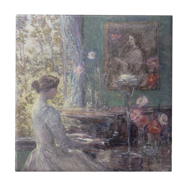 Azulejo Improvisación por Frederick Childe Hassam (Frente)