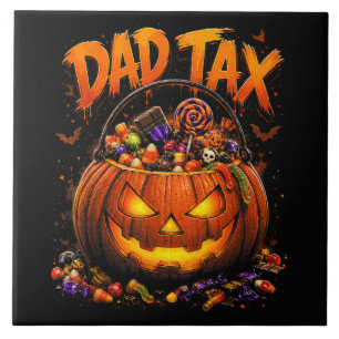 Azulejo Impuesto de Papá Divertido Calabaza de Halloween