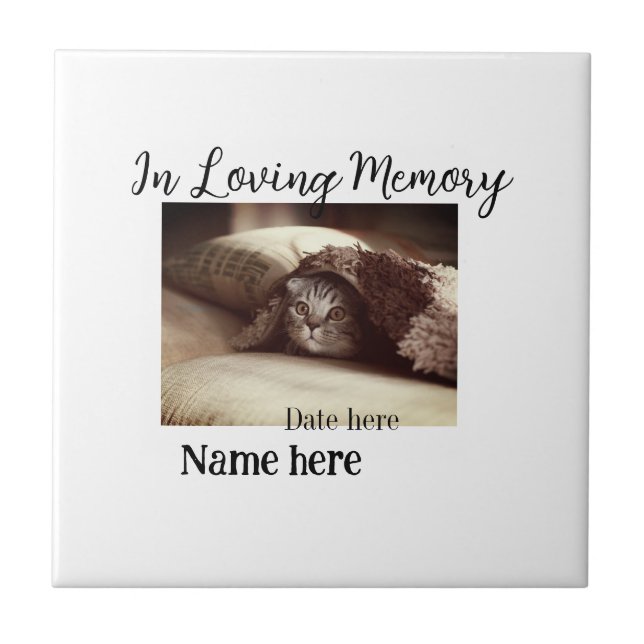 Azulejo In loving memory memorial keepsake add pet name (Frente)