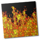 Azulejo Incendios en negro de Guay<br><div class="desc">El Brillante Y Moderno Abstracto Del Incendio Amarillo Negro Flama El Tile Cerámico. Los giros y giros de estas llamas naranjas y amarillas están formados por pequeños círculos rotos. ¡Desplazamiento con fondo negro para hacerlo realmente pop! ¡Para bomberos o badasses y más! O piensa lo genial que sería esto como...</div>