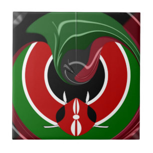 Azulejo Increíble diseño gráfico con la bandera de Kenia