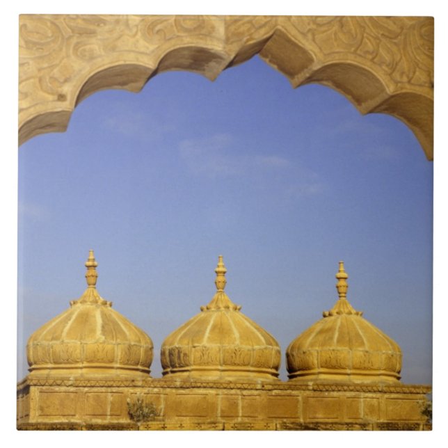 Azulejo India, Rajasthan, Jaisalmer. Cúpulas de arenisca (Frente)