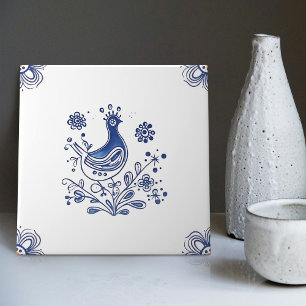 Azulejo Indigo de Estilo Holandés Delft Azul con P