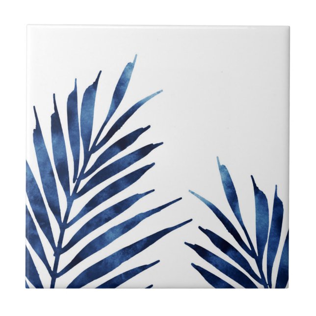 Azulejo Indigo Palm Fronds (Frente)