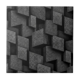 Azulejo Industrial Brutalista Piedra Negro Plata