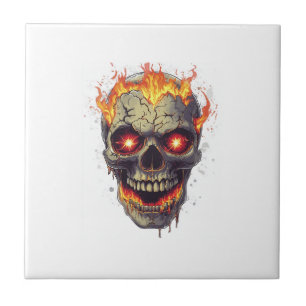 Azulejo Infierno de cráneo ardiente