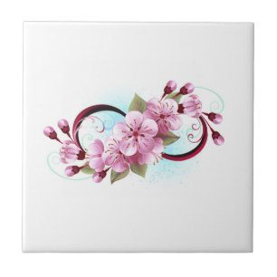 Azulejo Infinito con las flores de flores de Sakura Blosso