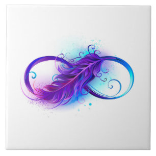 Azulejo Infinito con pluma púrpura