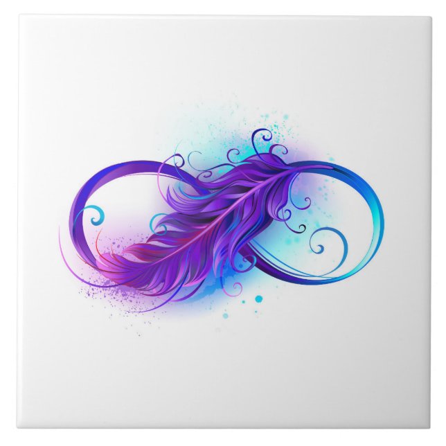 Azulejo Infinito con pluma púrpura (Frente)