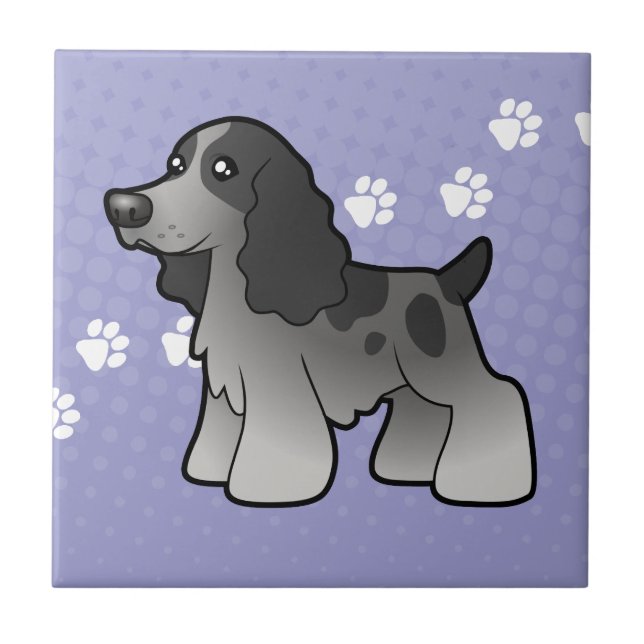 Azulejo Inglés cocker spaniel del dibujo animado (Frente)