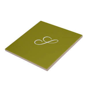 Azulejo Inicial de monograma minimalista verde salvia