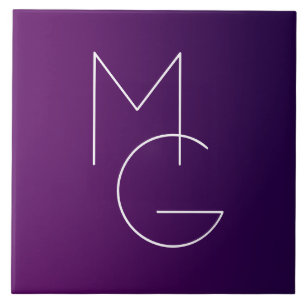 Azulejo Iniciales Modern 2   Morado Profundo Suelo Ombre
