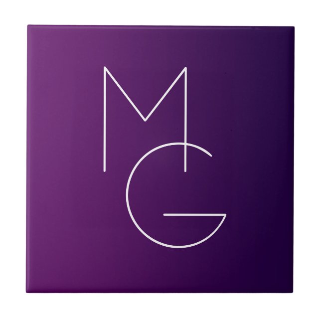 Azulejo Iniciales Modern 2 | Morado Profundo Suelo Ombre (Frente)