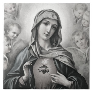 Azulejo Inmaculado Corazón de María Tile Cerámico