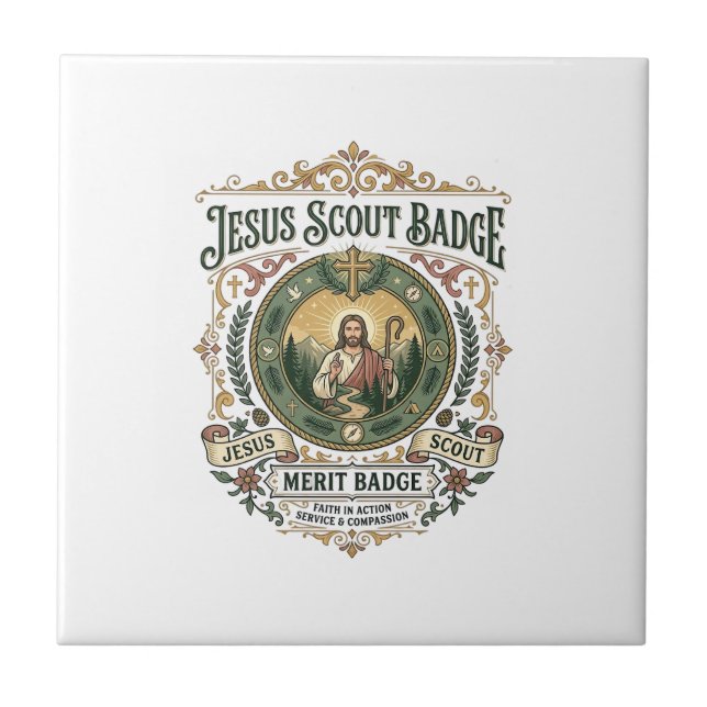 Azulejo Insígnia de explorador de Jesús Insígnia de mérito (Frente)