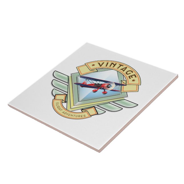 Azulejo Insignia de vuelo de estilo vintage (Lado)