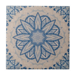 Azulejo Inspiración de la Chinoiserie azul y blanca de est