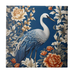 Azulejo Inspiración de la elegante grúa azul William Morri