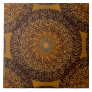 Azulejo Inspiración del Boho amarillo mostaza marrón Manda