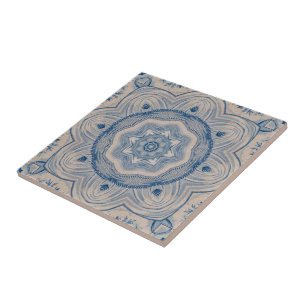 Azulejo Inspiración en la Chinoiserie azul y blanca de est