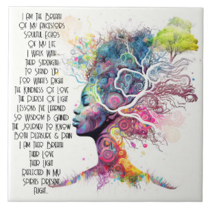 Azulejo Inspiración Mujer Ancestor Poema Tile Cerámico