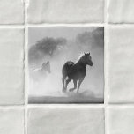 Azulejo Inspiraciones naturales Caballos en blanco y negro<br><div class="desc">Por favor,  revisa nuestra línea de productos de Nature Inspirations en nuestras colecciones. ¡Gracias a fotógrafos muy talentosos!</div>