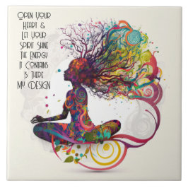 Azulejo Inspirada Mujer De Corazón Abierto Tile Cerámico