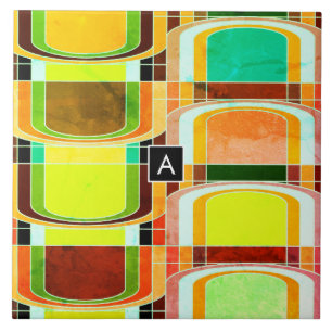 Azulejo Inspirado en funky retro colorido