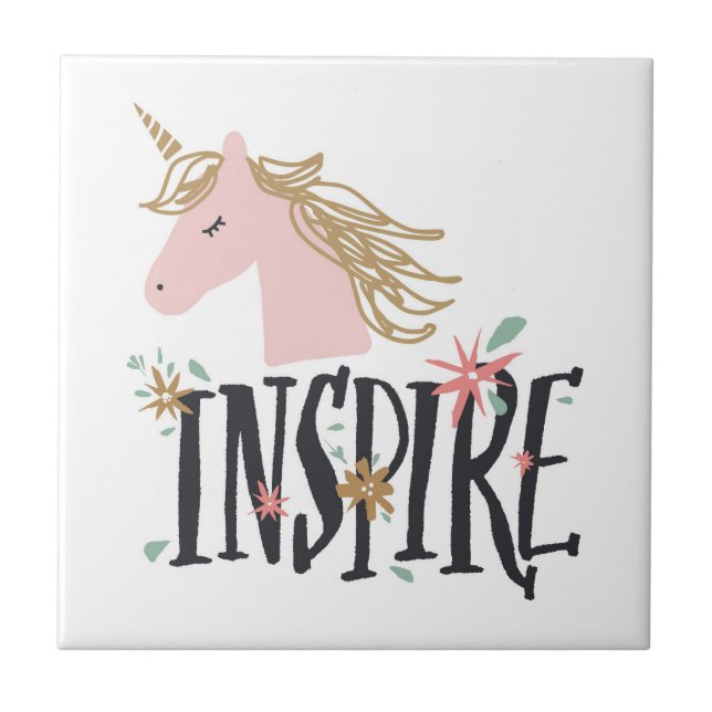 Azulejo Inspirar| Mano de oro Unicorn (Frente)