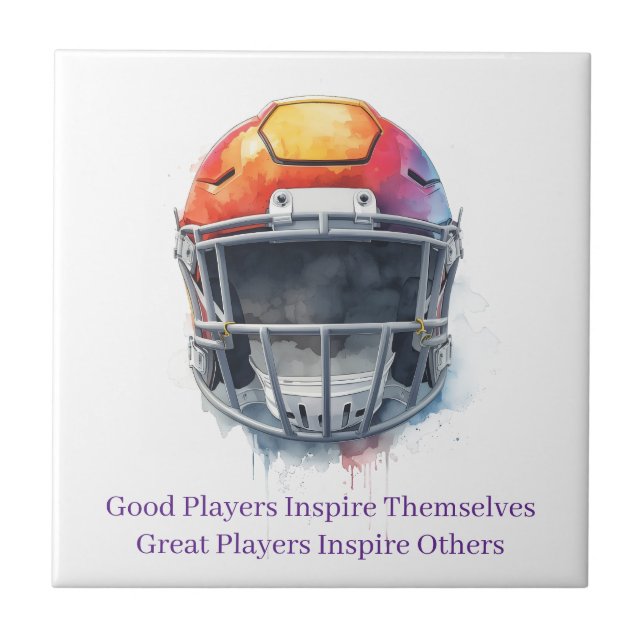 Azulejo Inspirational Motivational Football Helmet  (Frente)