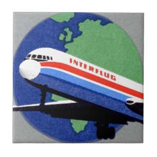 Azulejo INTERFLUG - Aerolínea nacional de DDR, Alemania Or