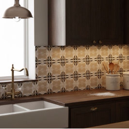 Azulejo Intrincado neutro negro y beige