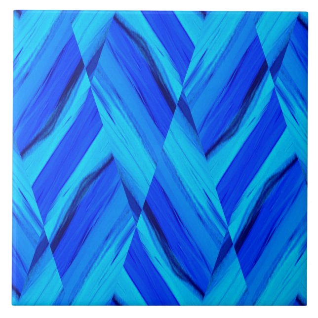 Azulejo Intrincado patrón de mármol azul cobáltico (Frente)