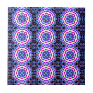 Azulejo intrincados círculos de mandala tibetana