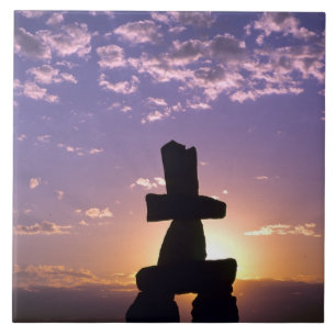 Azulejo Inukshuk Territorios del Noroeste, Canadá