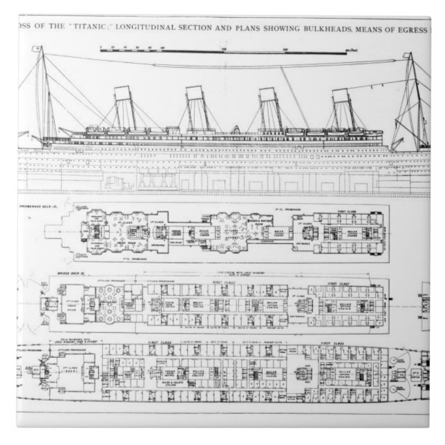 Azulejo Investigación en la pérdida del titánico: Sectio (Frente)