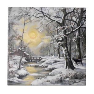 Azulejo Invierno en el bosque
