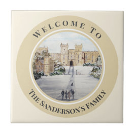 Azulejo Invierno en el castillo de Windsor Pintura en vidr