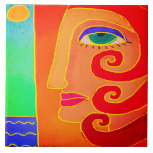 Azulejo Ir a la Playa Arte Abstracto